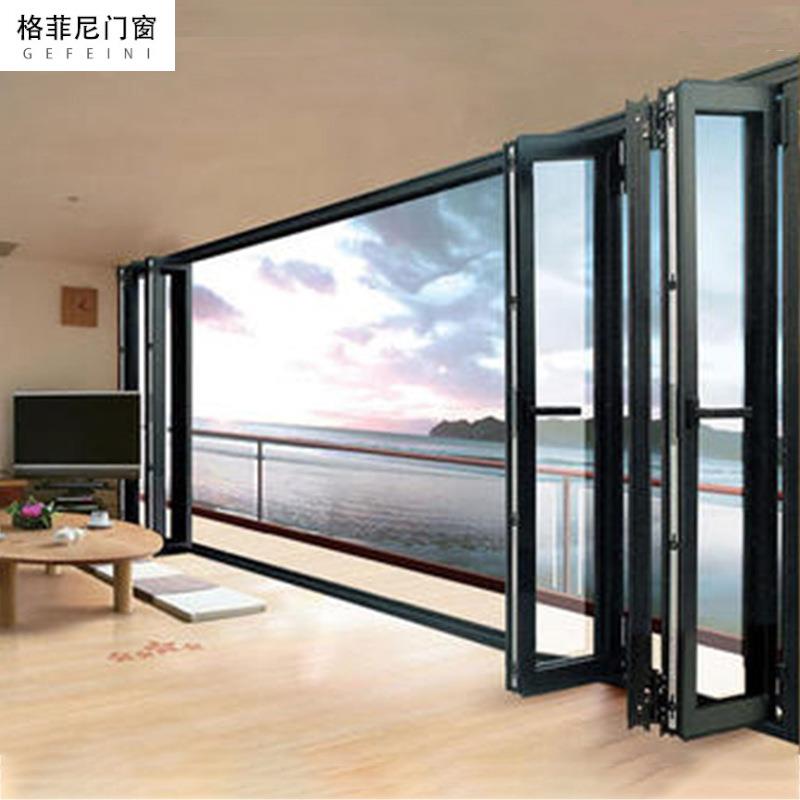 格菲尼阳台落地折叠抗台风玻璃门防晒隔音热花园全开全景重型门窗