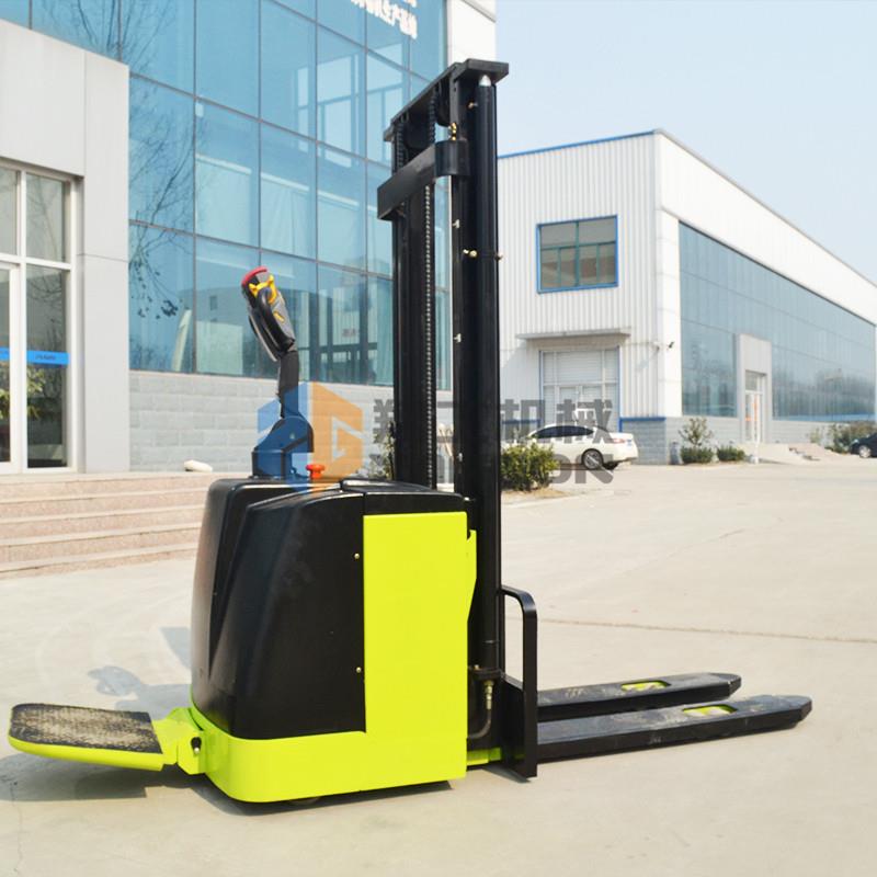 半电动堆高车物流站车间液压升降搬运车仓库装卸堆垛叉车搬运车