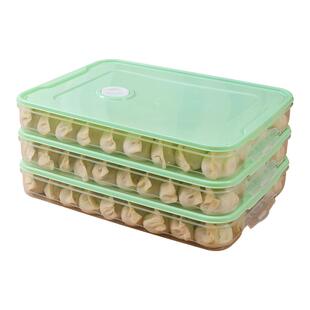 饺子盒分格家用冰箱用速冷冻收纳盒多层带盖水饺云吞托盘保鲜食品