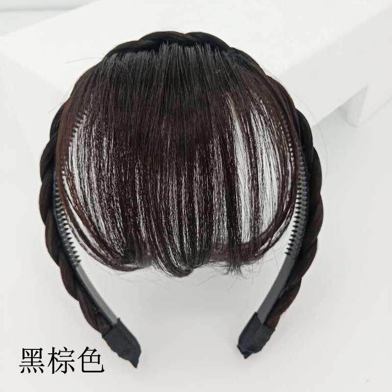 自然遮白发发箍鱼骨辫假发刘海一体增高颅顶头箍压发卡发窟遮发缝