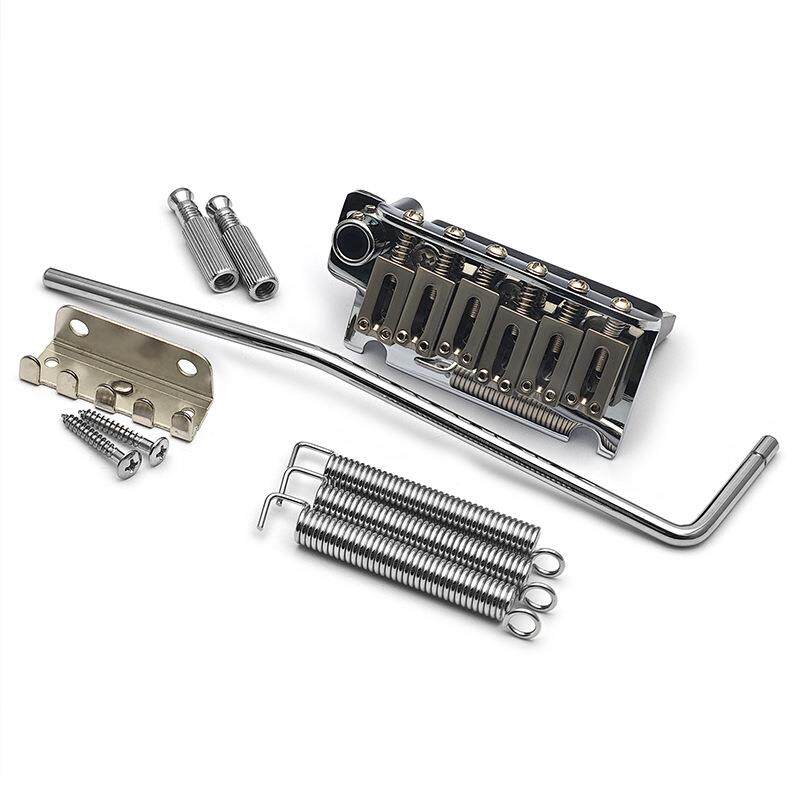 小型双锁电统颤VQM音琴桥距1弦0.5毫米黑系色颤音座吉他配件银色