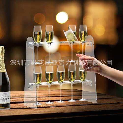 可拆卸派对香槟杯架 客厅2层香槟支架 婚礼餐厅香槟塔架