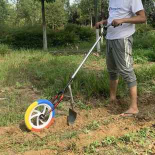 手推耘鋤耕神地機開溝翻土用松土器除KCR草工具手動挖溝機小開型