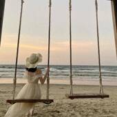 儿童成人实木秋千室内家用民宿原生态防腐麻绳秋千室外庭院荡秋千