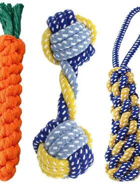 1PC Dog Rot Knot Ball Cotton Rope Dumbbell Puppy Cleaning Te