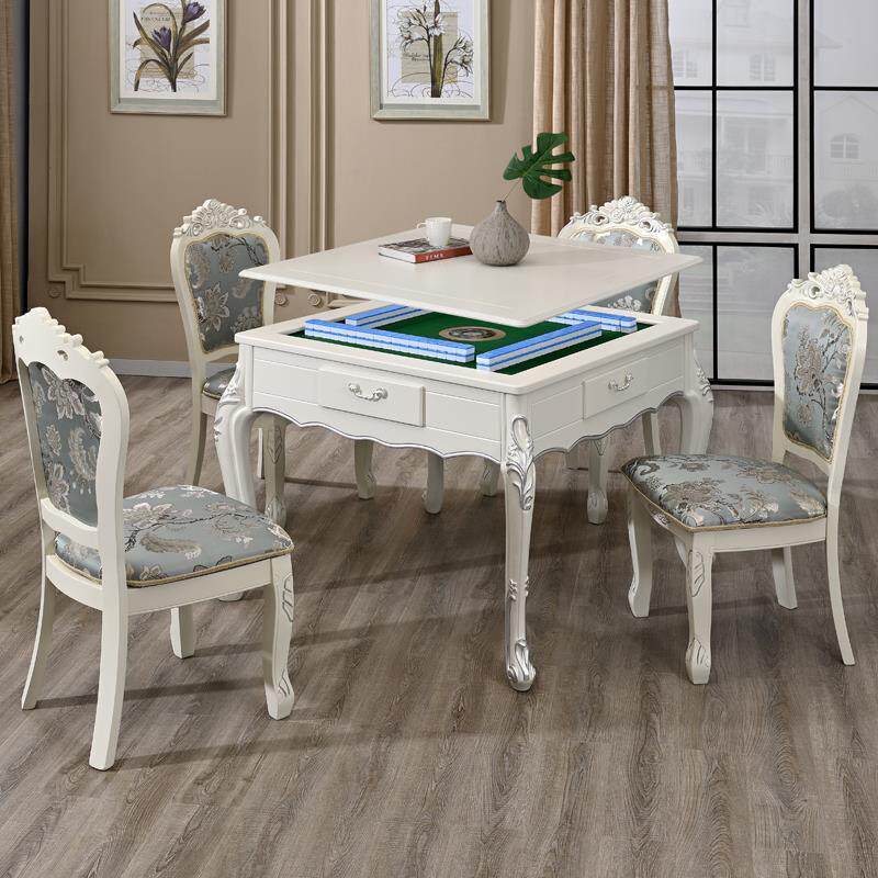 欧式实木麻将机全自动餐桌一体两用家用带椅子电动麻将桌机麻