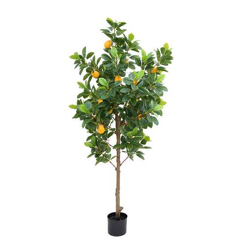 北欧大型仿真柠檬树橘子树室内装饰绿植盆景假花家居摆件落地假树