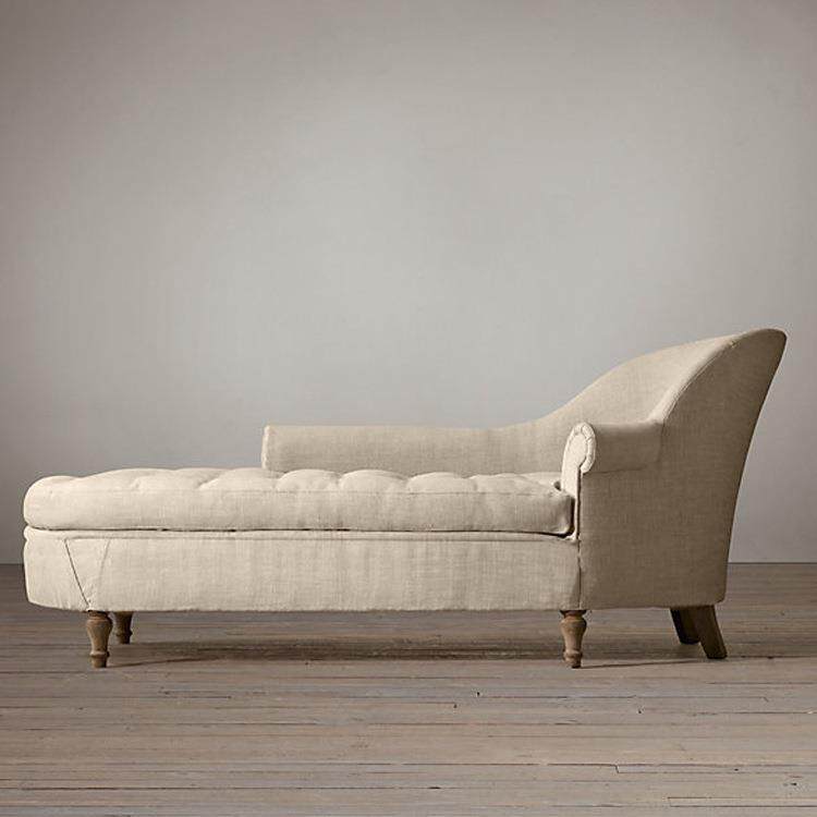 美式亚麻布艺贵妃椅欧式贵妃榻客厅卧室躺椅小户型懒人沙发美人榻