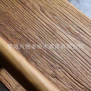 老榆木中门板茶桌旧木板原木大板复古宿CHU13 2风化条原民木长椅