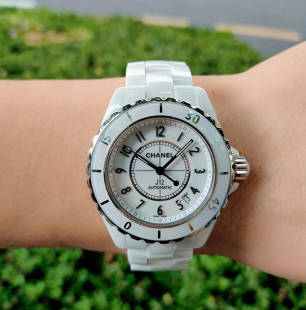98新38mm香奈儿J12系列H0970白陶瓷自动机械女士腕表日期显示正品