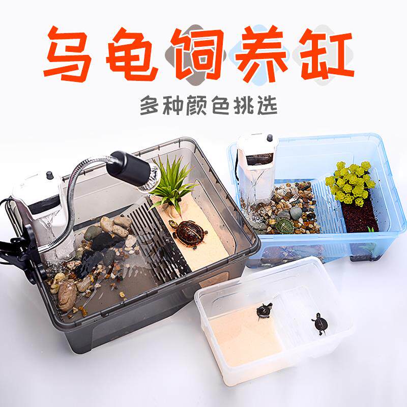 大号乌龟饲养缸专用养龟箱周转家用生态缸巴西龟盒鱼缸超大养殖盆