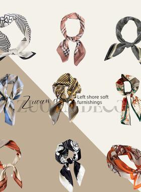 丝巾合集样板间衣帽间现代简约绸缎丝巾披肩方巾柜内饰品衣柜软装