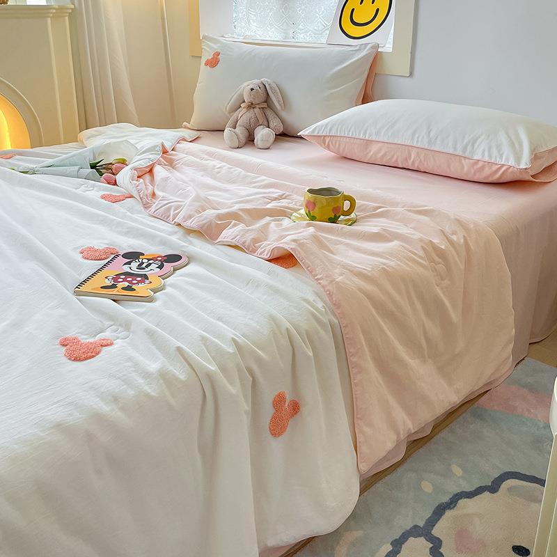 厂家A大豆夏四件被套类全儿童夏季学生宿舍单棉人轻薄夏GPL凉被