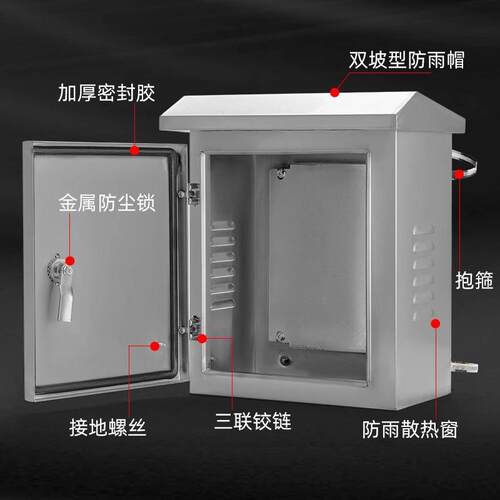 钢监弱控安防配电箱工线程专用电设备接箱电源盒防水不300*250*锈