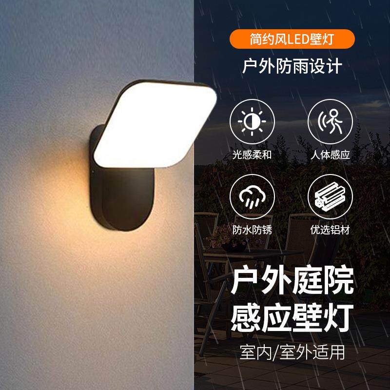 LED铝材壁灯现代简户外防水壁灯庭院灯过道走廊酒店卧室室内壁灯