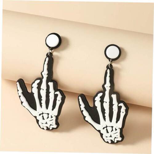 Halloween punk spider Ghost Skull with acrylic stud earrings