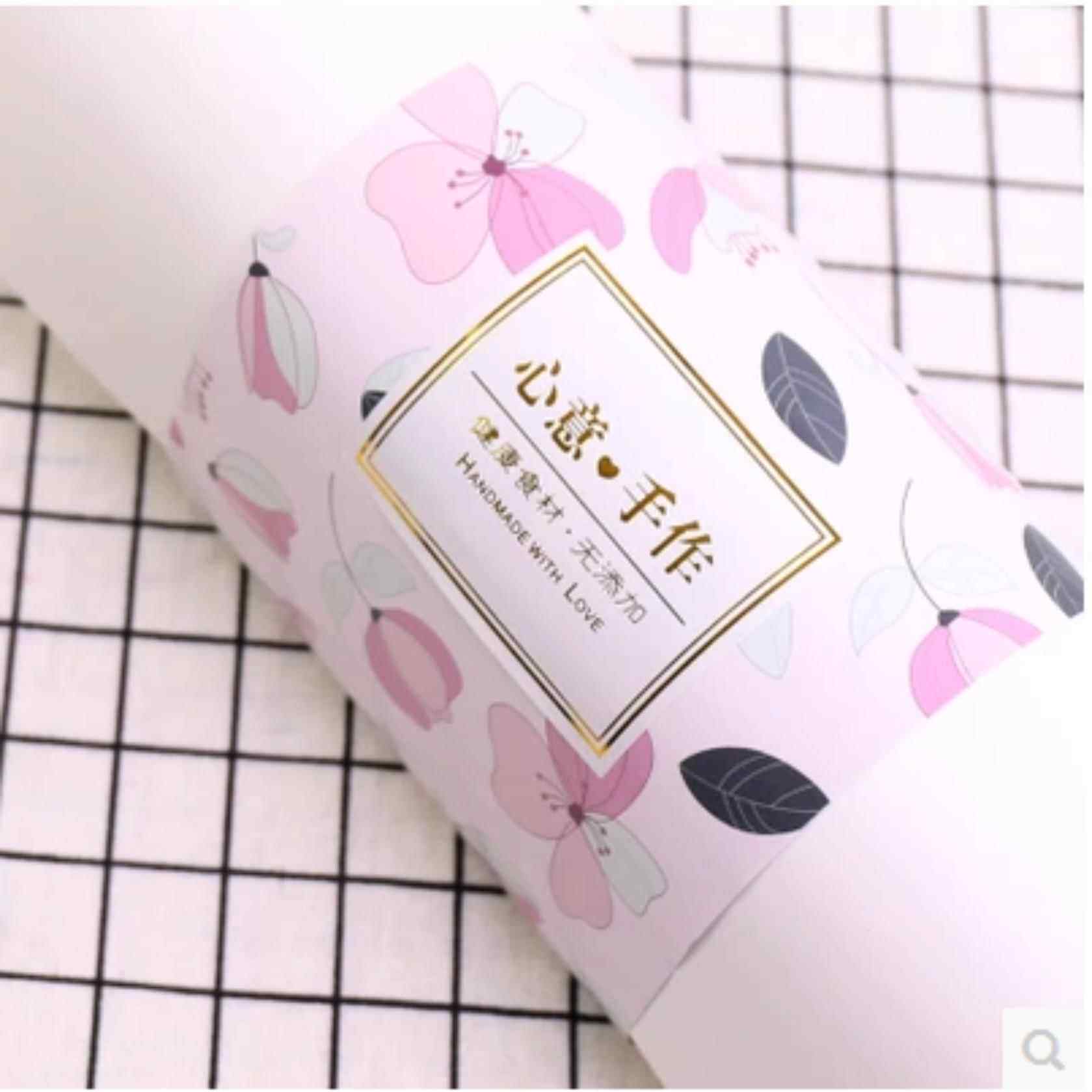 新款直销烫金心意手作烘焙不干胶贴纸 月饼西点盒装饰贴6枚