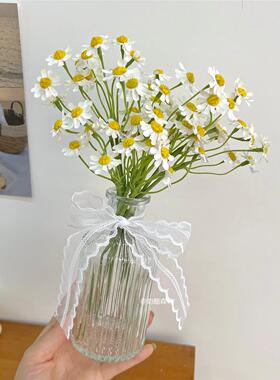 彷真假花韩式小清新田园雏菊花束 diy手工装饰玻璃花瓶家居摆饰