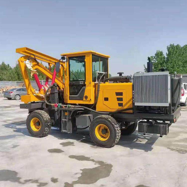 护栏打桩机小型液压打桩机器护栏钻孔打桩设备