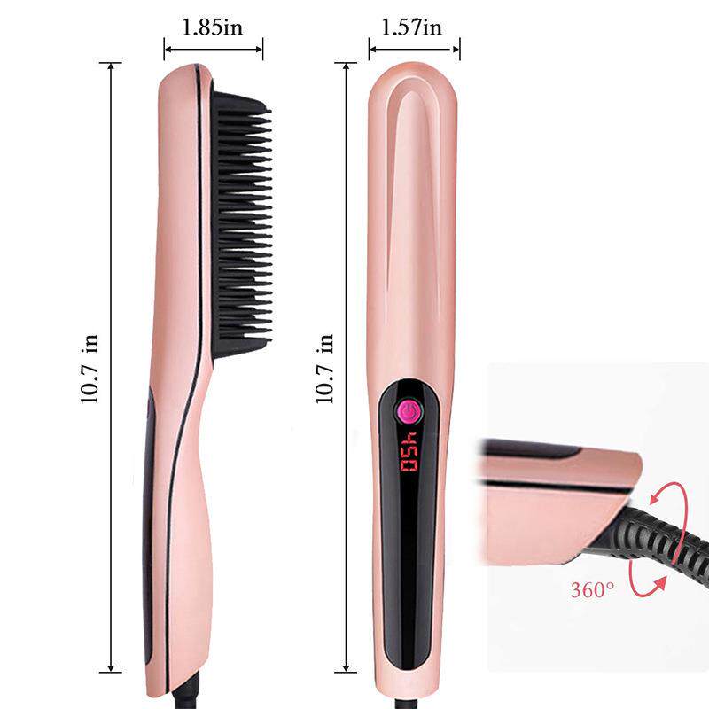 女士调温短发梳直卷两用卷发器棒拉直直发器护发美发工具干湿两用