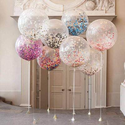 5Pcs/lot 12 Confetti Balloons Clear Ballons Party Wedding P