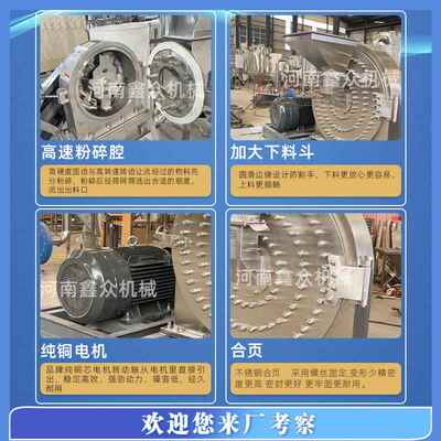 不锈钢齿爪粉碎机直销粮DHB加大进花料口辣椒椒超微破五碎谷杂磨