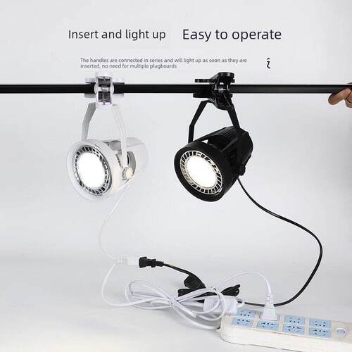 led夹子射灯服装店铺超亮移动婚庆聚光串联展会插电集市摆摊商用