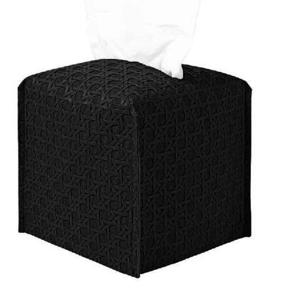Braided Pattern Pu Leather Square Tissue Box Holder Modern