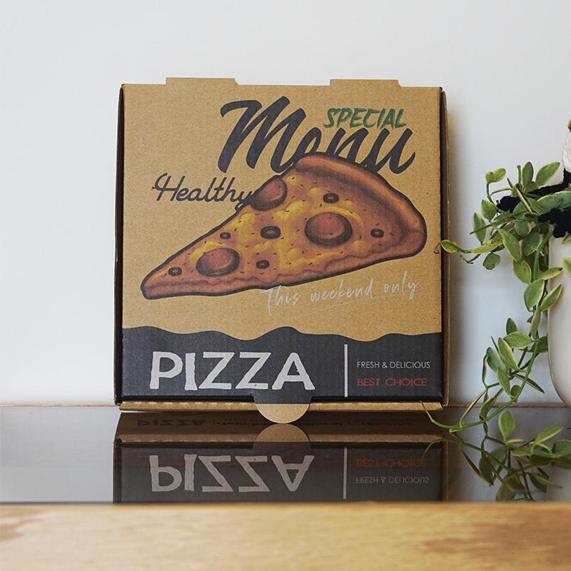 一次性瓦楞牛皮披萨打包盒pizza加厚7/8/9/10/12寸现货批发
