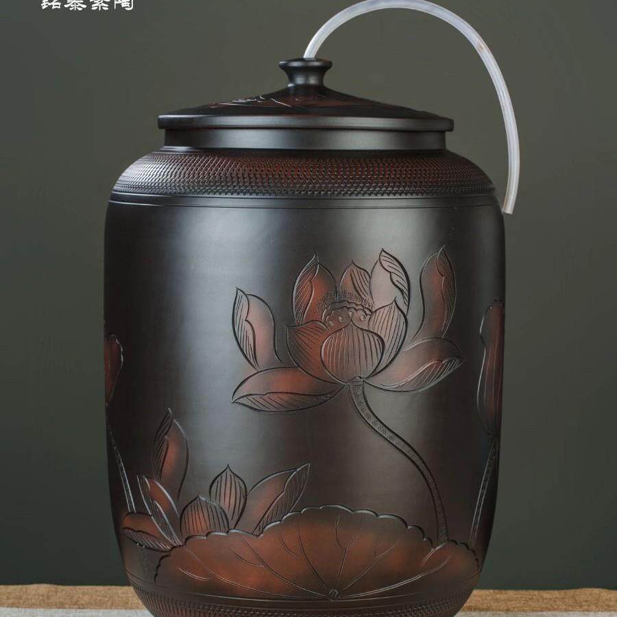 储水桶陶瓷水缸储水用家用老式带盖抽水茶台泡茶储水罐装纯净水大