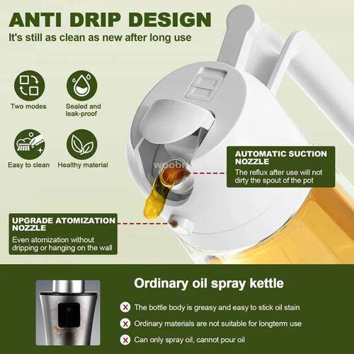 2 in 1 Spray for Olive Oil Spray Sprayer Dispenser Bottle Co