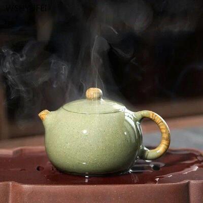 Yixing dark-red enameled pottery teapot Handmade Sith