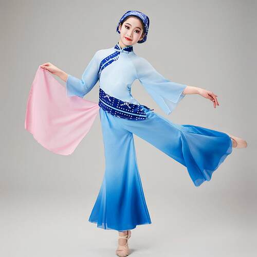 高档采舞儿童古典舞演出服女飘逸中茶国风群舞秧舞幼儿家园舞歌蹈