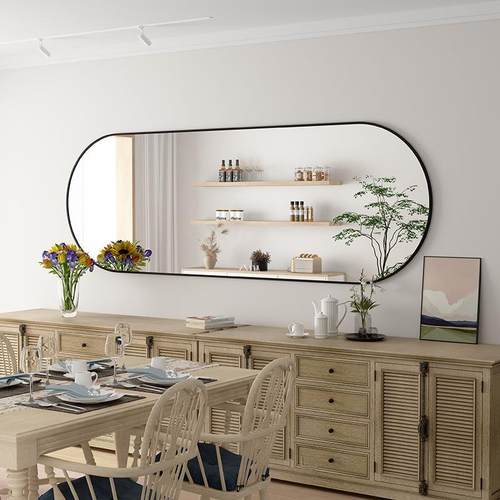 2025年铝合金边框镜子轻奢时尚跑道镜壁挂装饰穿衣镜全身镜