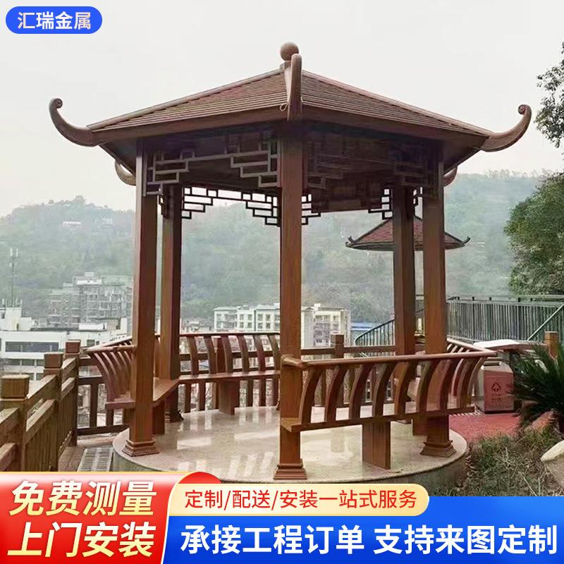 仿古八角六角凉亭木亭子户外古建凉亭仿古樟子松木亭厂家