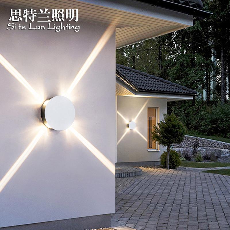 户外防水LED十字星光壁灯别墅庭院背景墙过道门口射灯防水射灯