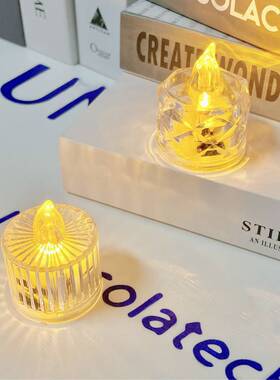 迷你蜡烛灯LED电子蜡烛灯床头小夜灯浪漫求婚七夕表白场景氛围灯