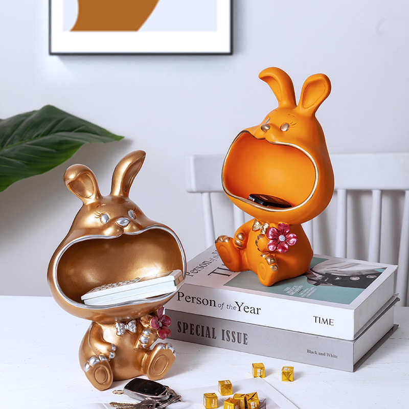 入户进门放钥匙收纳摆件客厅现代轻奢大嘴兔鞋柜玄光茶几家居装饰,家居饰品,装饰摆件,淘宝优惠券,粉丝福利购,淘宝优惠卷