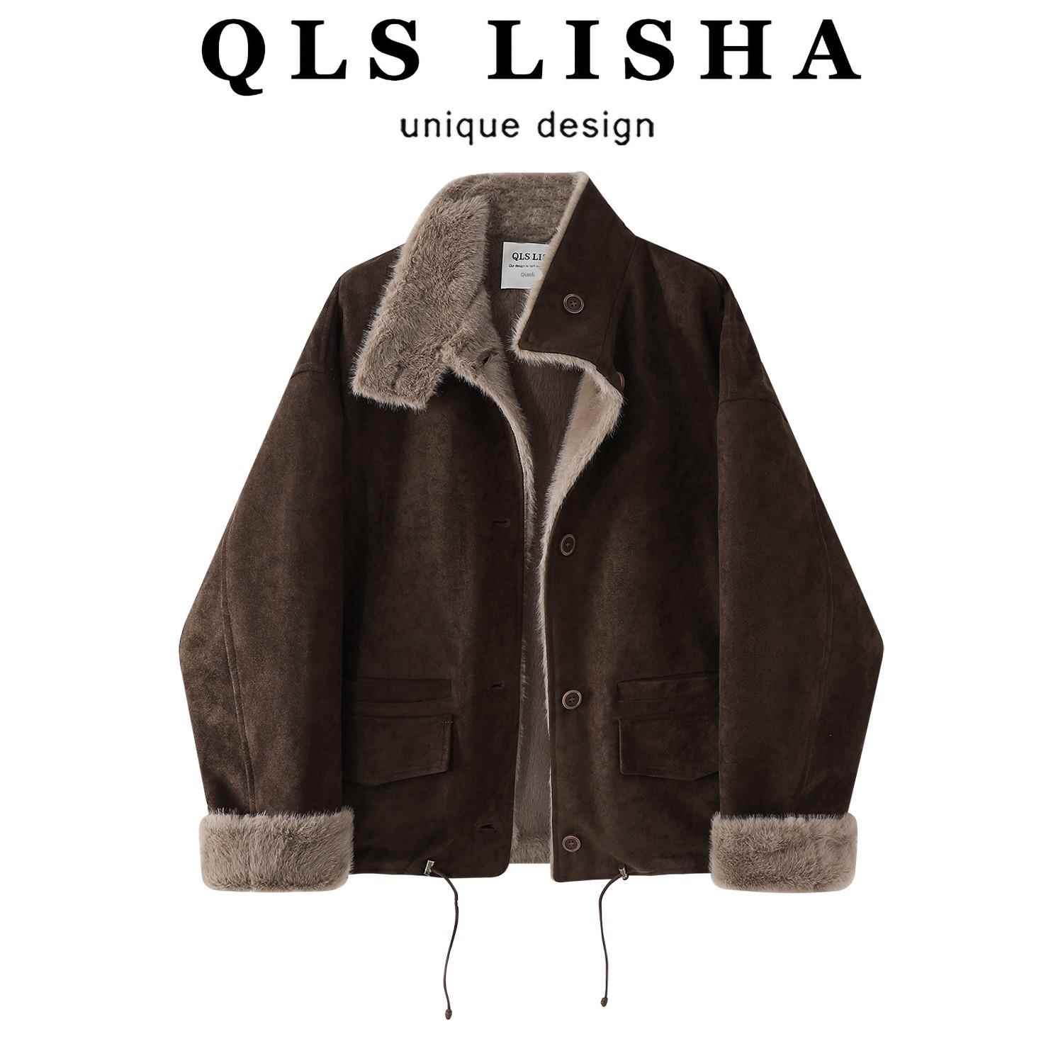 巧丽莎2025冬新款两面穿羊羔绒外套女款秋季加厚保暖皮毛一体上衣