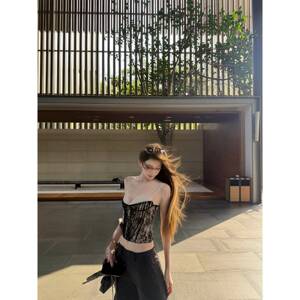 yangzifan美神降临 重工蕾丝网纱上衣洋装鱼骨塑型staycation裙