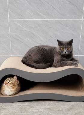 新款直销icle益蔻工厂现货双层肥猫猫沙发贵妃榻猫抓板瓦楞纸磨爪