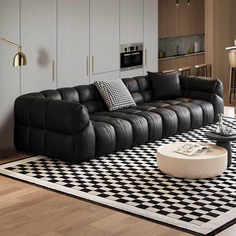 虔心大师 棉花糖真皮沙发客厅2025新款现代简约覆古侘寂风皮沙发F,住宅家具,皮艺沙发,淘宝优惠券,粉丝福利购,淘宝优惠卷