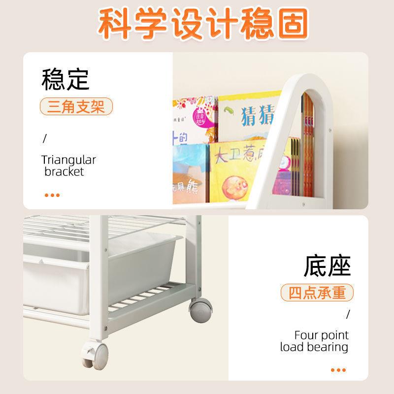 儿童架置物架落书地双乔铁丝本架玩具二合一收纳读架子简绘易阅区