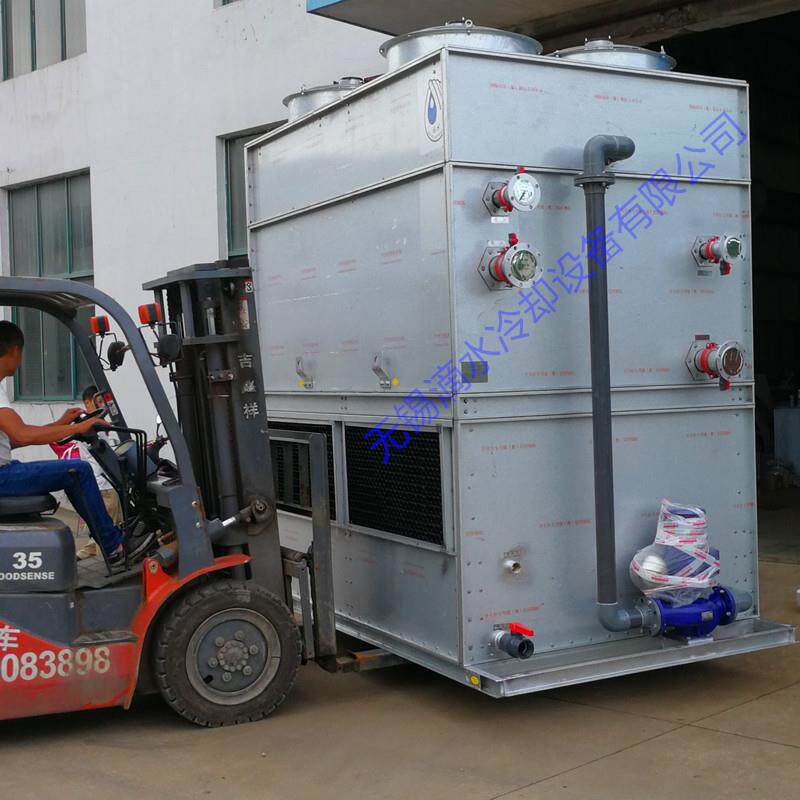 闭式横流式冷却塔供应水处理低噪工业玻璃不锈钢封闭式方形冷却塔