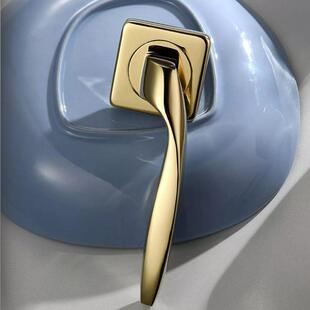 静音分体铜锁门锁全铜实心铬色PVD金色北欧房门锁卧室门锁磁吸锁