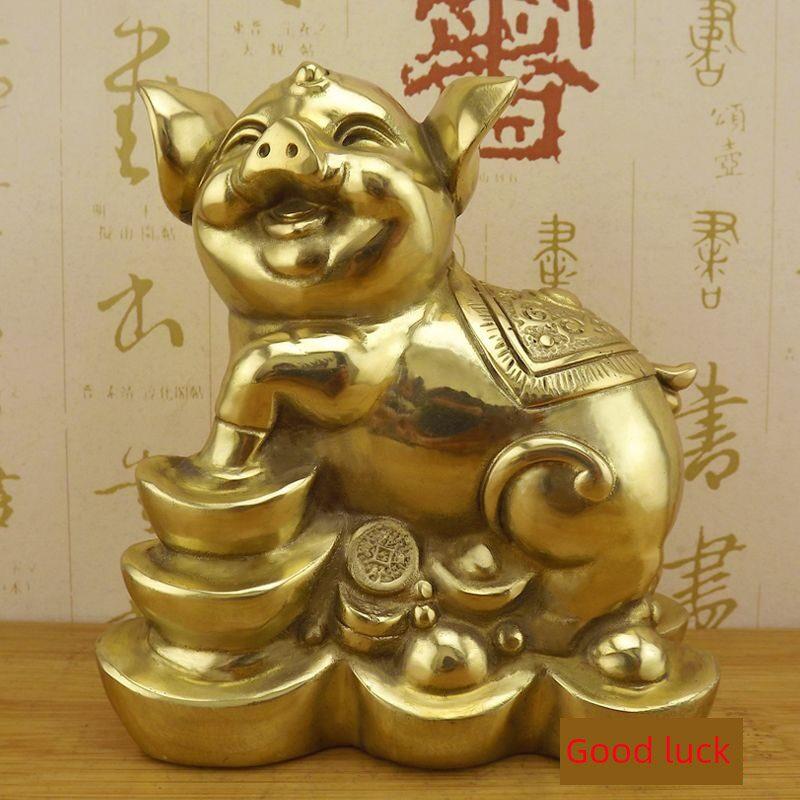铜猪纯铜猪饰品黄铜金猪幸运猪可爱猪对十二生肖猪工艺品客厅装饰