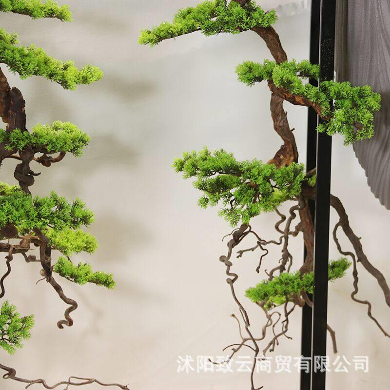 仿真松树大型落地崖柏酒店大堂家庭装饰摆放仿真迎客松罗汉松
