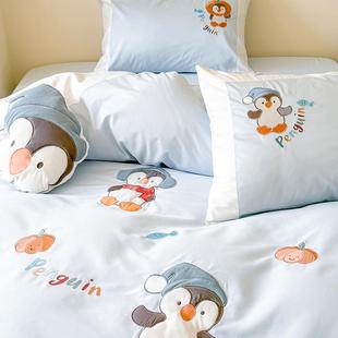 卡通鹅儿童100棉套长绒棉四纯企件可爱被套公Y1101主风床上用品
