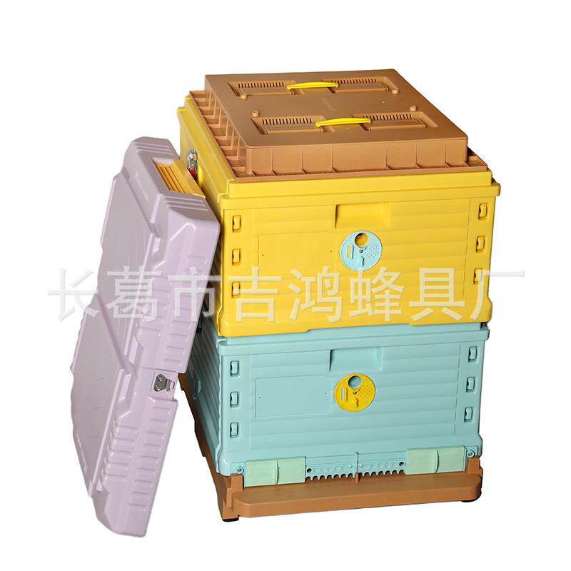 塑料蜂箱双层彩色出口朗氏蜂箱二层高品质养蜜蜂箱标准工具厂家