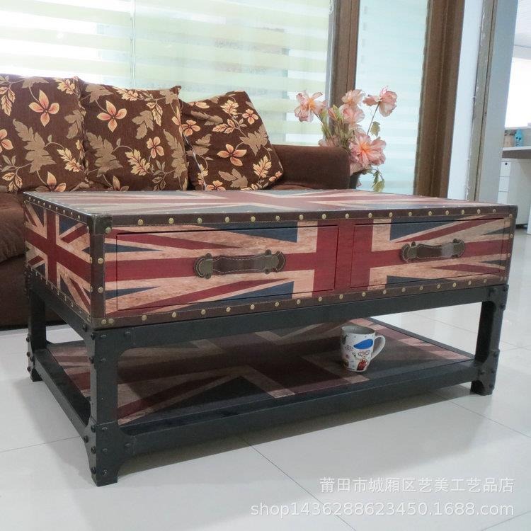 式KTV酒复古铁架茶几客厅吧约LFA现简代沙发茶几收纳欧储物茶几